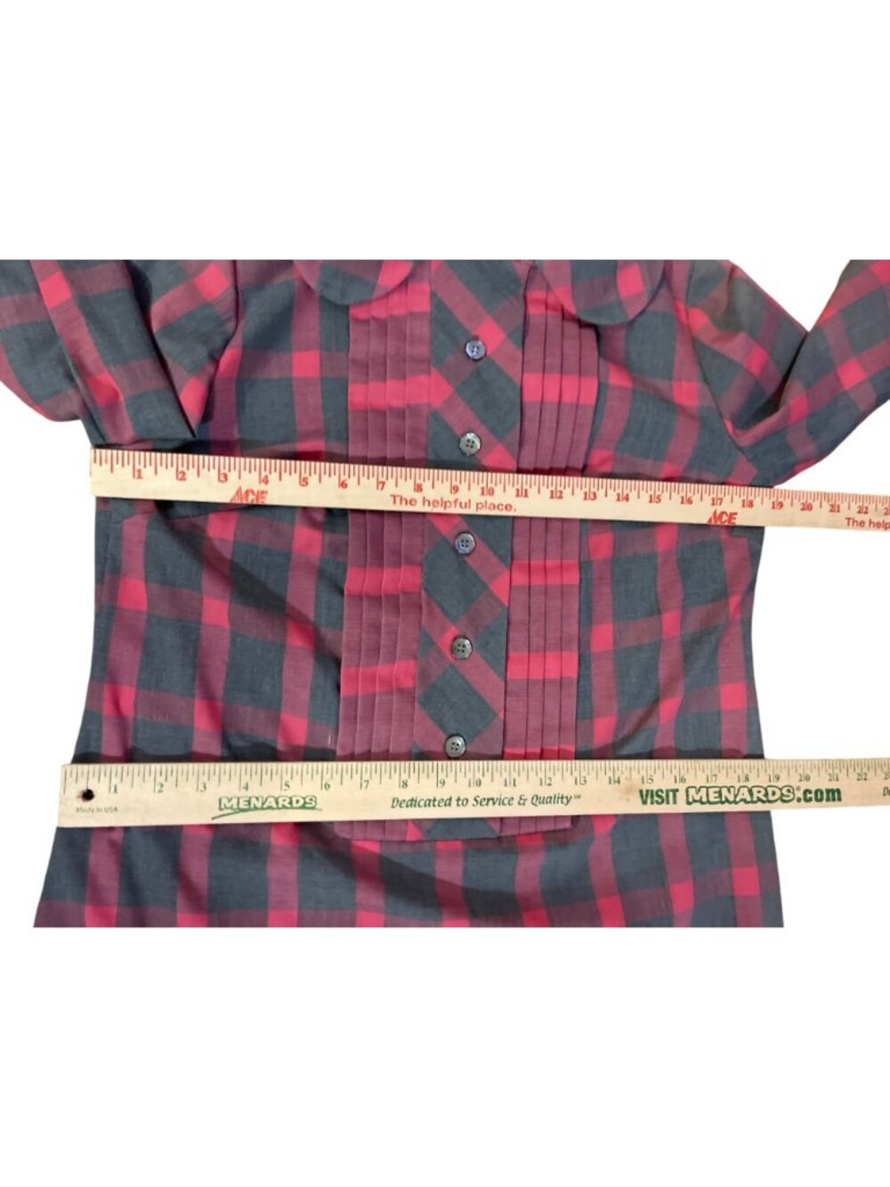 Vintage Handmade Plaid Dress Tunic Peter Pan Collar Womens S? Used - Picture 8 of 16